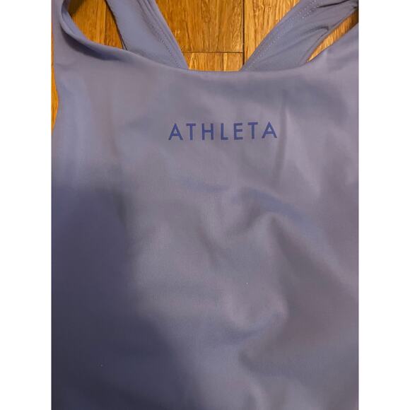 NWT Athleta Conscious Crop Train Top Purple Logo Front Large Yoga Barre Pilates - Picture 6 of 7